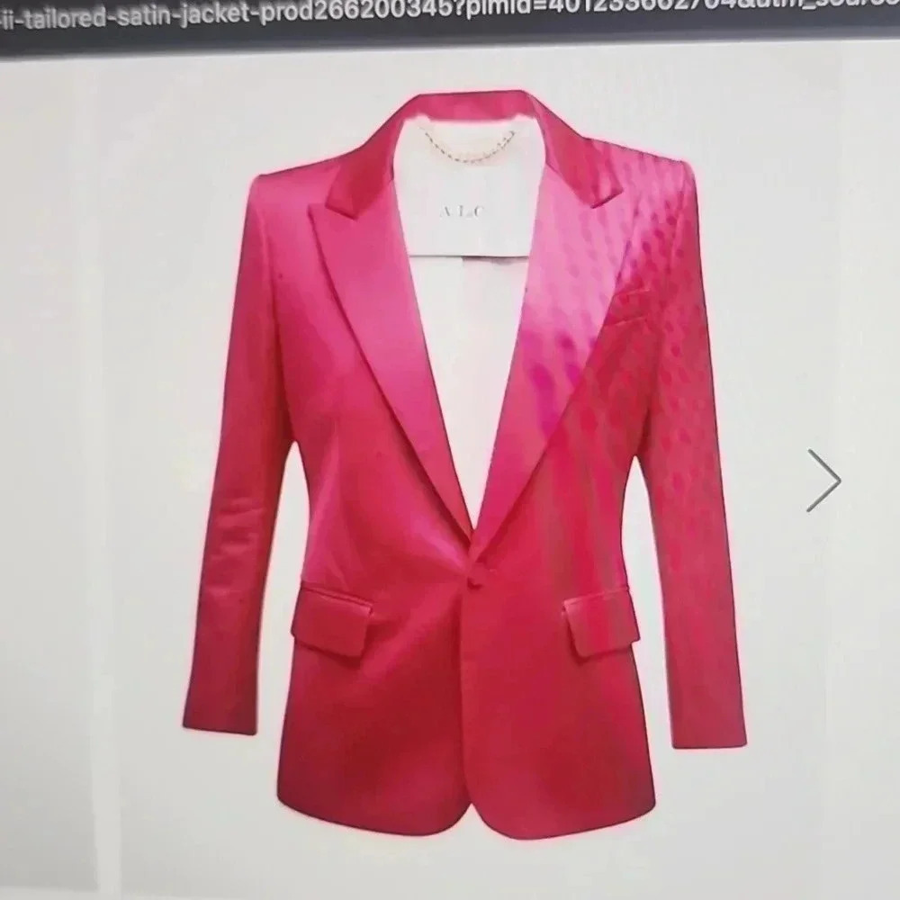 A.L.C DAVIN II TAILORED SATIN DISCO PINK JACKET SIZE 2